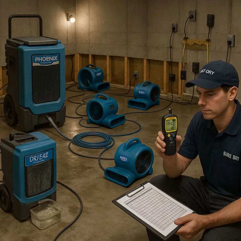 Structural Drying and Dehumidification process in Lowndes County, AL